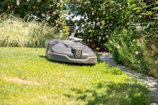 Mähroboter von Husqvarna mäht den Rasen selbstständig.
